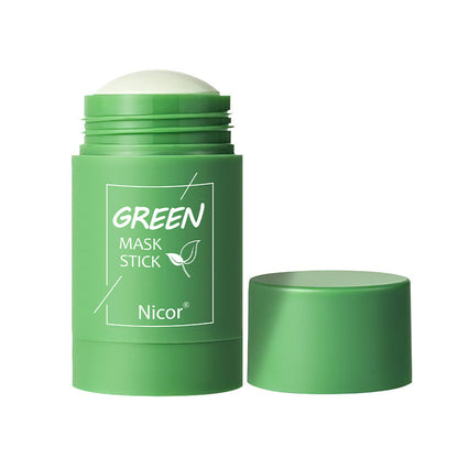 Maschera detergente al tè verde, stick di argilla, controllo dell'olio, maschera schiarente anti-acne, maschera alle alghe, cura della pelle