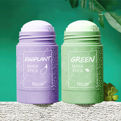 Maschera detergente al tè verde, stick di argilla, controllo dell'olio, maschera schiarente anti-acne, maschera alle alghe, cura della pelle