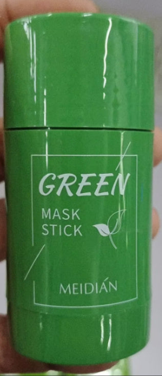 Maschera detergente al tè verde, stick di argilla, controllo dell'olio, maschera schiarente anti-acne, maschera alle alghe, cura della pelle